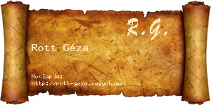 Rott Géza névjegykártya