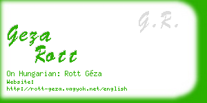 geza rott business card